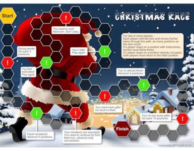 Print & Play! Board Game - Christmas Race - size A4 or A3