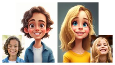 Digital Cartoon-style Custom Caricature Portraits – AI-generated – Printable