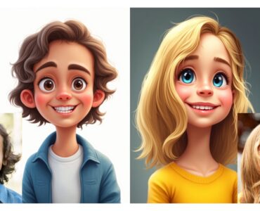 Digital Cartoon-style Custom Caricature Portraits – AI-generated – Printable