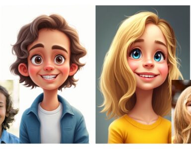Digital Cartoon-style Custom Caricature Portraits – AI-generated – Printable