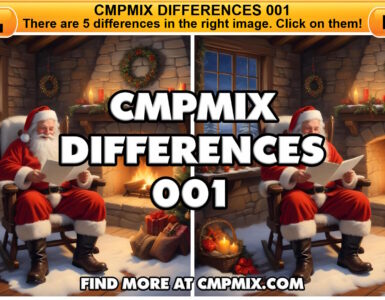 Cmpmix Differences 001 - Find 5 Differences - Christmas - Santa Claus - Free Browser Game