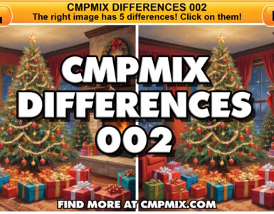 Cmpmix Differences 002 – Find 5 Differences – Christmas Tree – Free Browser Game