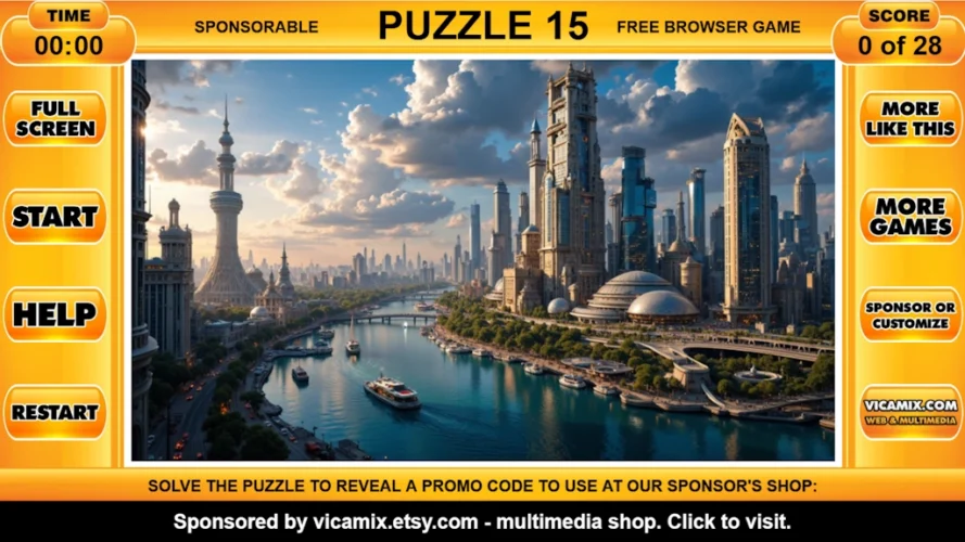 Vicamix Puzzle 15 Free Browser Game